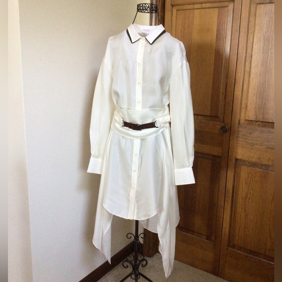Brunello cucinelli silk shirt dress, Medium, new with tags - Picture 2 of 13